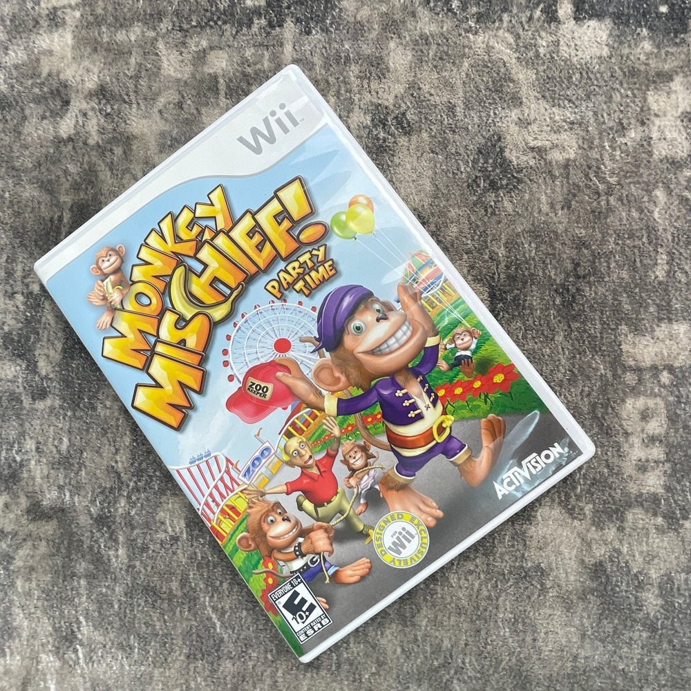 Monkey Mischief Party Time Nintendo Wii Game Complete CIB Activision Authentic
